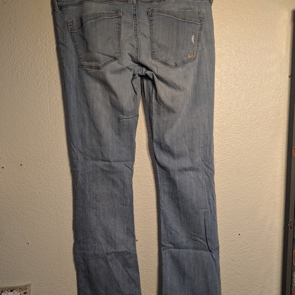Express Light Blue Distressed Women's Jeans barely boot low rise size 12r - Picture 8 of 12